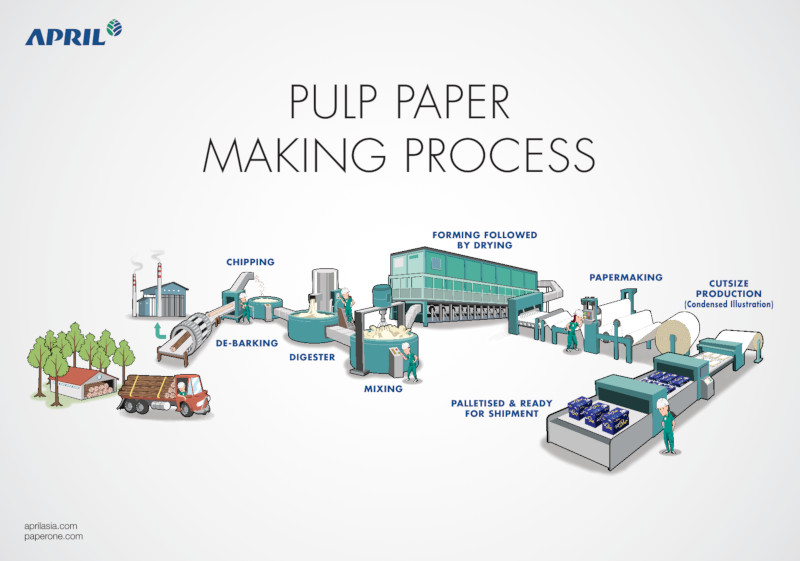 Proses Pembuatan Kertas PaperOne: Skema Proskusi Kertas PaperOne di Pangkalan Kerinci, Riau