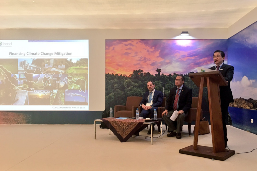 APRIL MD Tony Wenas shares “Financing Climate Change Mitigation” in Indonesia Pavilion, COP22 Marrakech